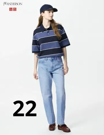 유니클로 JW ANDERSON 스트레이트 청바지 22 블루 63 와이드