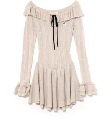 베이지 원피스 Hana knit mini dress
