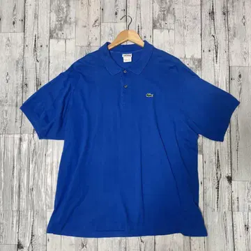 라코스테 반팔 피케 셔츠 블루 원포인트 로고 XXL 9 LACOSTE