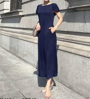 젠느 롱 원피스 네이비 컬러 M 사이즈