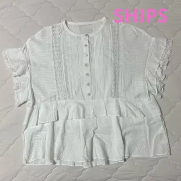 SHIPpSany 화이트 프릴 반팔 상의