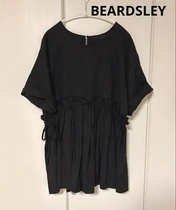 BEARDSLEY 허리 개더 튜닉 블랙
