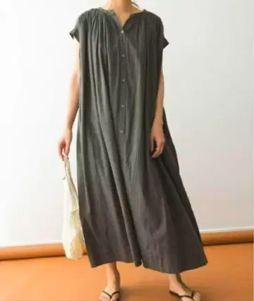 URBAN RESEARCH DOORS 개더 원피스 카키