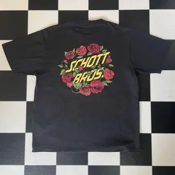 SCHOTT 로즈 그래픽 티셔츠 M 사이즈