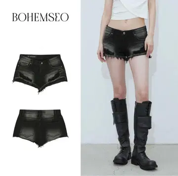 Bohemian Seoul 보헤미안 서울 블랙 데님 숏 팬츠