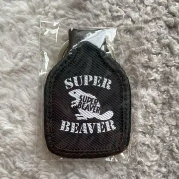 SUPER BEAVER 태그 키링 블랙 블랙 라메 믹스 자수