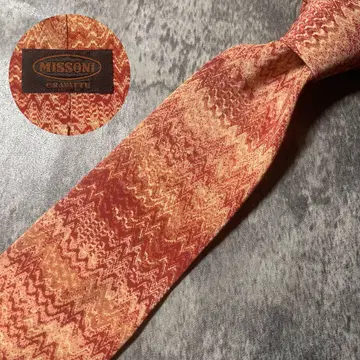 AN142 MISSONI 라이트 오렌지 실크 넥타이