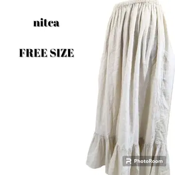 nitca 밑단 프릴 스커트 페플럼 맥시 길이 허리밴딩 안비덱스