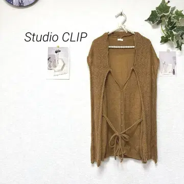 8771-1 Studio CLIP 롱베스트 가디건 울 혼방