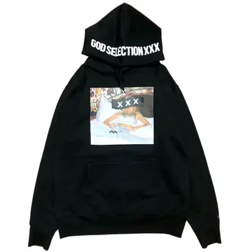 컨디션 최상 GOD SELECTIONXXX 후드티 프린트 블랙 L 사이즈