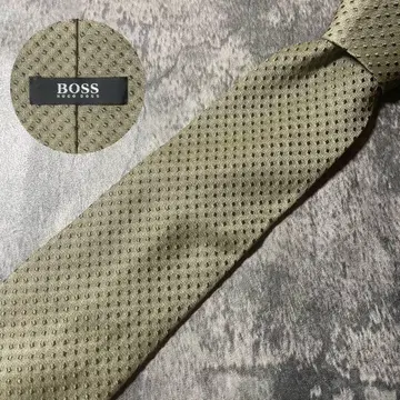 AN144 BOSS 카키 실크 넥타이