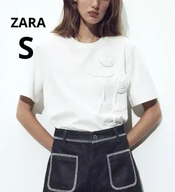 ZARA 자라 볼륨 플라워 프린트 티셔츠 완판템