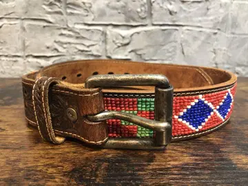 WILL LEATHER GOODS 윌 가죽 웨스턴 벨트 당초 비즈