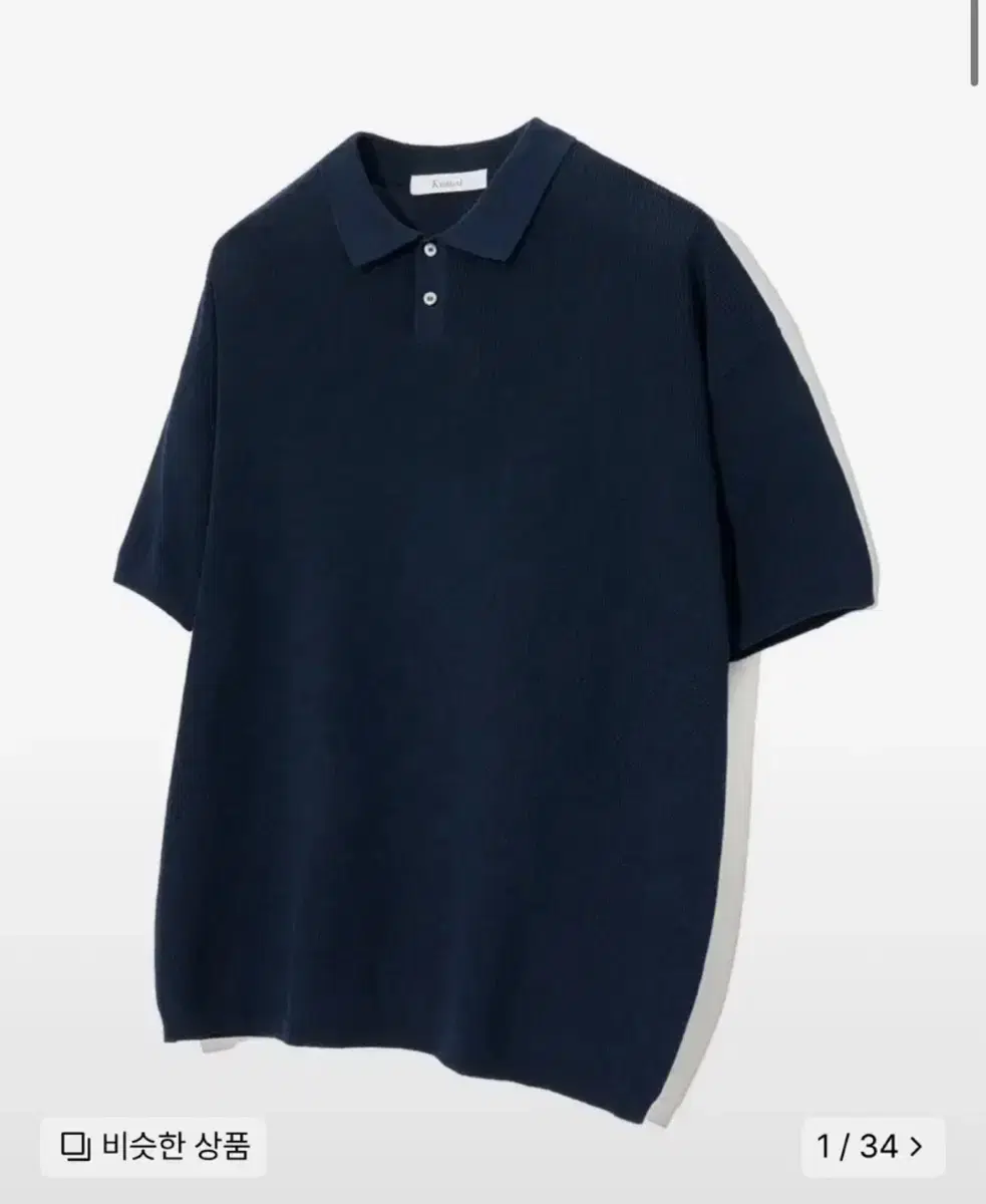 (New product) Knitted CoolEver PK Short Sleeve Knit Tee Navy L size