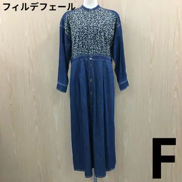 할인 필데페르 데님 x 플라워 콤비 원피스 F0611C13-2