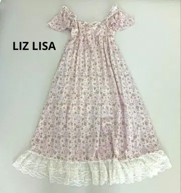 LIZ LISA 맥시 원피스 레이스 프릴 올 패턴