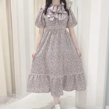 evelyn 오리지널 꽃무늬 퍼프 원피스