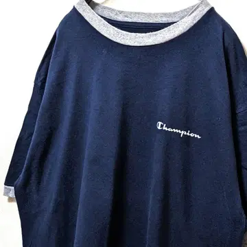 챔피온 로고 티셔츠 네이비 컬러 L 구제 의류