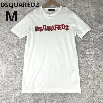 DSQUARED2 디스퀘어드 화이트 티셔츠 레드 로고 M 사이즈
