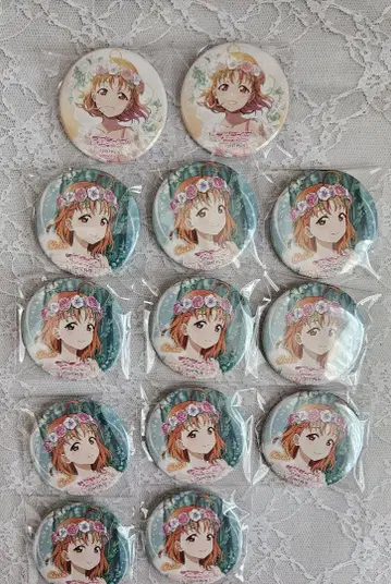 Aqours 9주년 Flower Party 캔뱃지 타카미 치가 게이머즈
