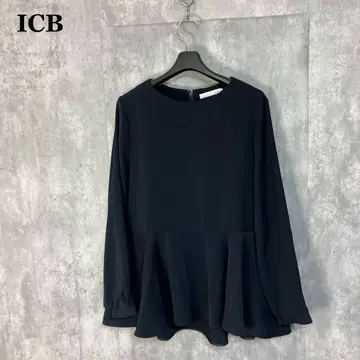 ICB 라이트 더블 크로스 페플럼 블라우스 S