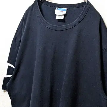 챔피온 로고 티셔츠 블랙 검정 L 구제 의류 올드