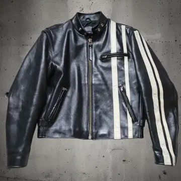 Wind Armor 가죽 싱글 라이더 자켓 스트라이프 디자인