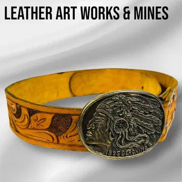 LEATHER ART WORKS 인디언 헤드 벨트 빈티지 버클