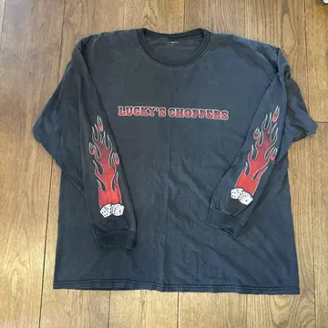 Lucky's Choppers 롱 슬리브 티셔츠 빈티지 티셔츠
