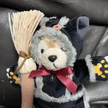 더피 검은 고양이 봉제 인형 배지