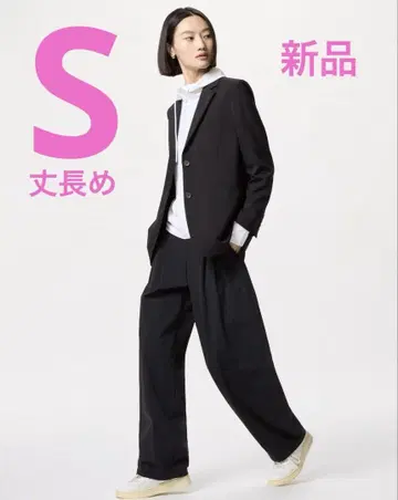 유니클로 울트라 스트레치 액티브 와이드 팬츠 블랙 S 긴 길이
