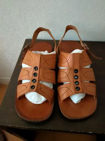 NORDESTE 천연 가죽 백 밴딩 샌들 24cm 정도