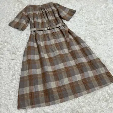 새상품급 두클라쎄 DoCLASSE 린넨 마드라스 체크 롱 원피스 11호