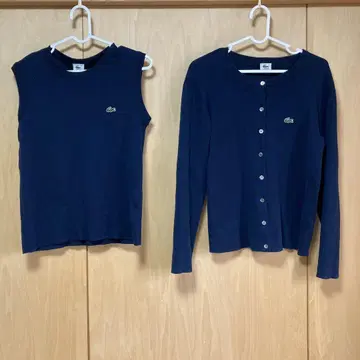 라코스테 네이비 가디건 탱크탑 세트