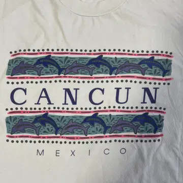[싱글 스티치 90s] CANCUN 티셔츠 / 화이트 / 빈티지