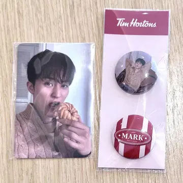 NCT 마크 TimHortons 트레이딩 카드 배지 도넛 콜라보 공식