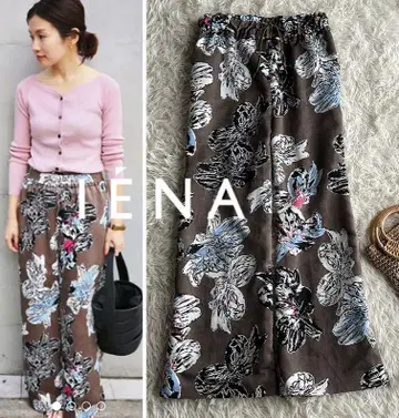 이에나 IENA 드롭감 워셔블 빅 패턴 플라워 프린트 이지 팬츠