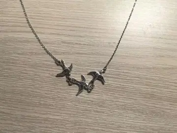 실버 버드 모티브 목걸이