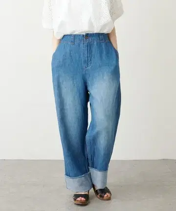 퓨어세신 면 린넨 데님 팬츠