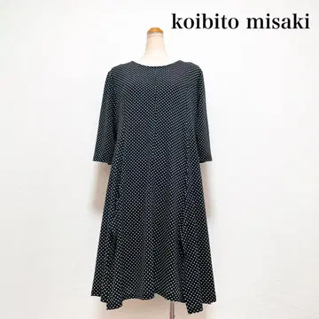 koibito misaki 저지 사이드 슬릿 튜닉 원피스 블랙