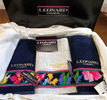 LEONARD 레오나르 셔닐 직물 손수건 3장 세트