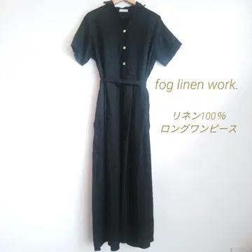 fog linen work. 린넨 100% 반팔 롱 원피스