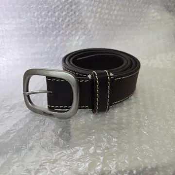 Wrangler 랭글러 가죽 스티치 벨트 다크 브라운