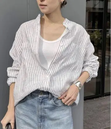 프레임워크 셔츠 긴팔 프렌치 린넨 드로스트 셔츠 린넨