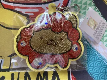 오사카 엑스포 햄햄 반짝이 가죽 키링 폼폼푸딩 참 산리오