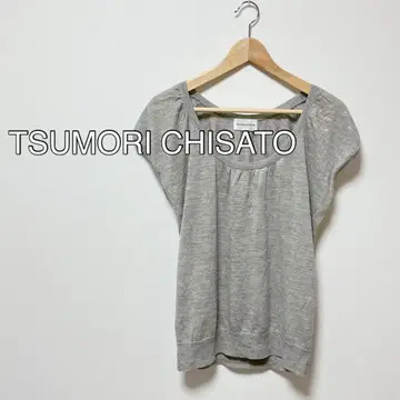 TSUMORI CHISATO 그레이 반팔 튜닉