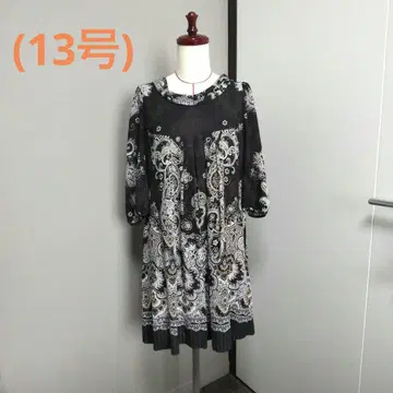 RES RALIQUE 블랙 페이즐리 무늬 튜닉