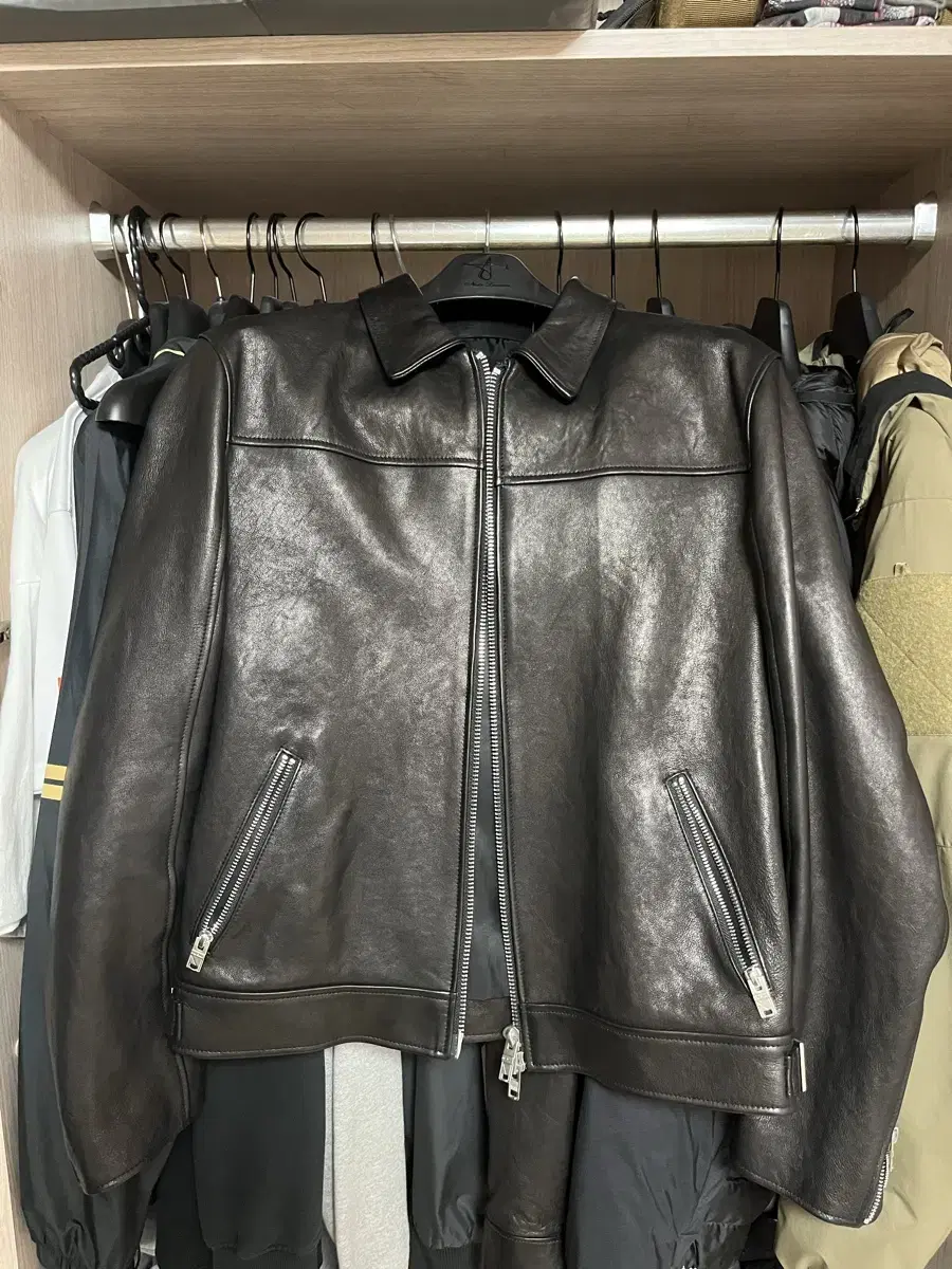 Noir Larmes Leather Jacket 46