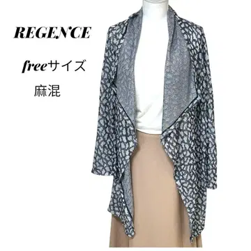 REGENCE 레지앙스 롱 가디건 숄카라 올 패턴 마 혼방