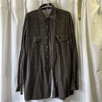 GUESS JEANS 올리브 그린 긴팔 셔츠 XL